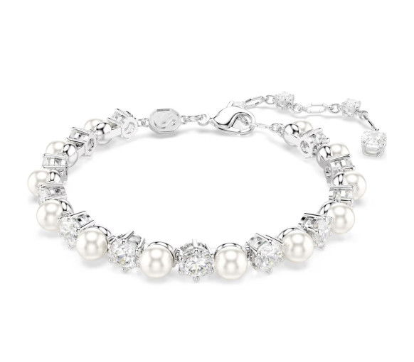 Helen Kirchhofer - Swarovski Bracciale Tennis Matrix Crystal Pearl Taglio Round Bianco Placcato rodio - 5689625