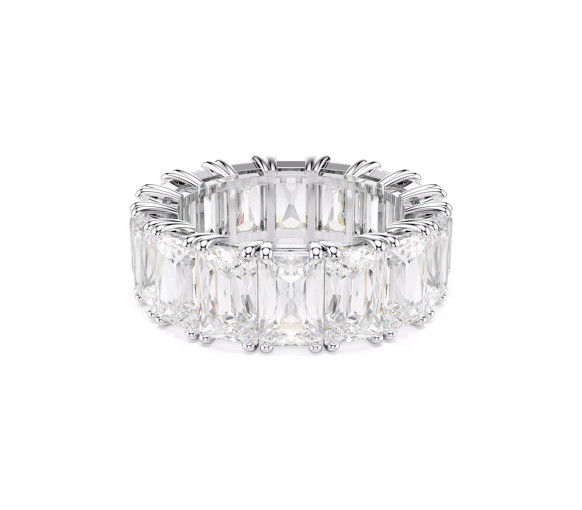 Swarovski Matrix Vittore Ring Baguette Schliff Weiss Rhodiniert