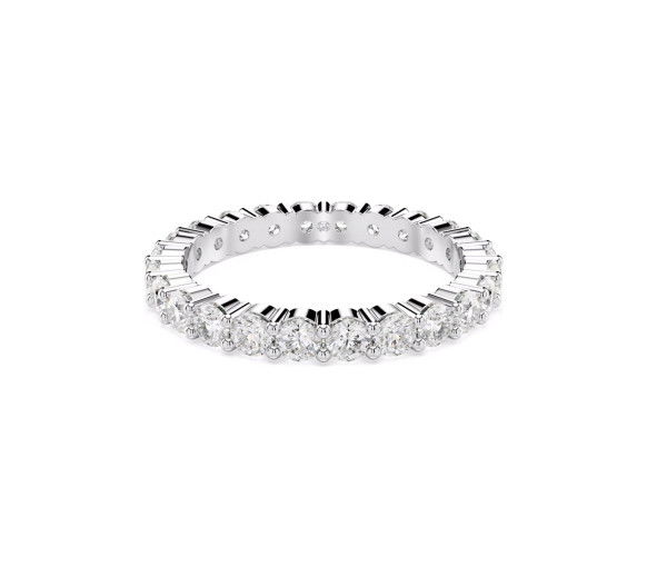  Swarovski Matrix Vittore Ring Rundschliff Weiss Silberfarbenes Finish