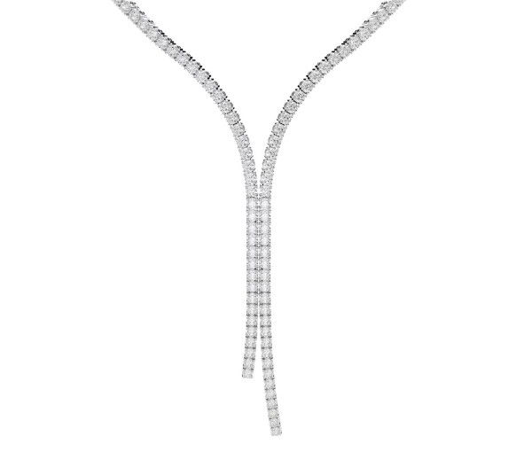 Helen Kirchhofer - Swarovski Collana a Y Matrix Taglio Round Bianco Placcato rodio - 5707988