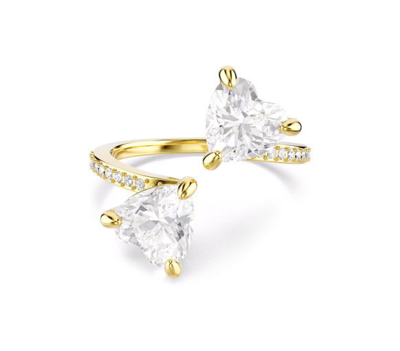 Helen Kirchhofer - Swarovski Anello aperto Mesmera Taglio Heart Pavé Bianco Placcato color oro