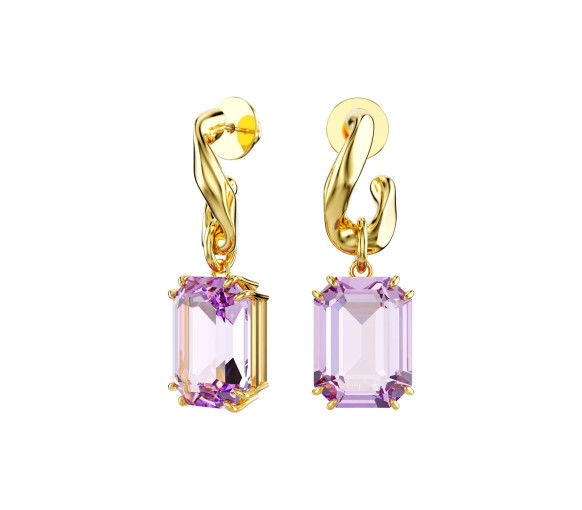 Helen Kirchhofer - Swarovski Pendants d'oreilles Millenia Taille octogonale Violets Placage de ton or - 5694784