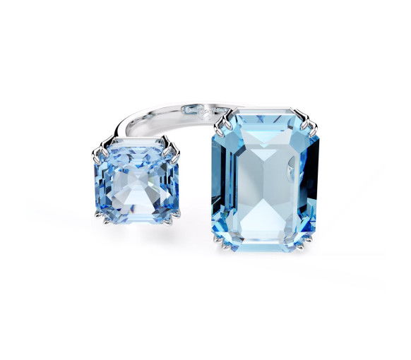 Helen Kirchhofer - Swarovski Anello aperto Millenia Taglio ottagonale Blu Placcato rodio