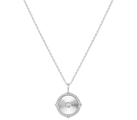 Ania Haie Silver Diamond Cut Sunny Disc Halskette - N072-04H