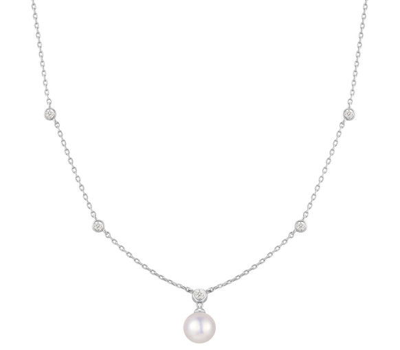 Ania Haie Silver Bezel Set Station With Shell Pearl Halskette - N075-09H