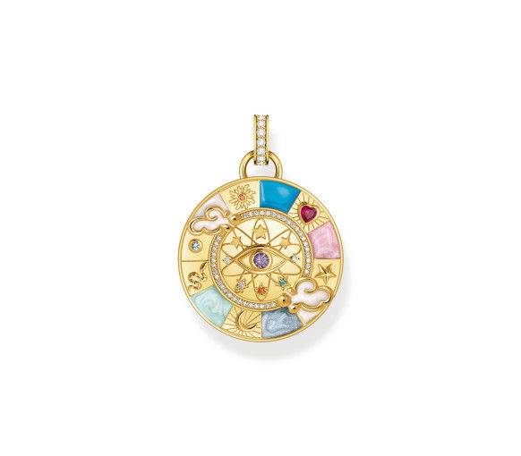 Helen Kirchhofer - Thomas Sabo Anhänger Glücksrad mit kosmischen Symbolen vergoldet - PE962-471-7