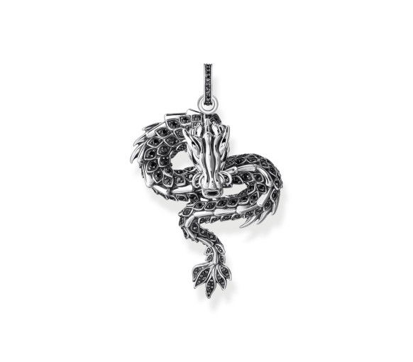 Helen Kirchhofer - Thomas Sabo Anhänger Drache mit schwarzen Steinen und Emaille Silber geschwärzt - PE973-691-11