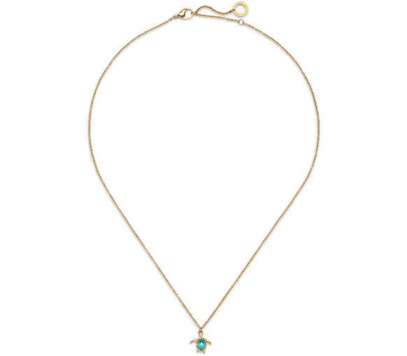 Paul Hewitt Turtle Mono Halskette Aquamarine Gold - PH-JE-1586