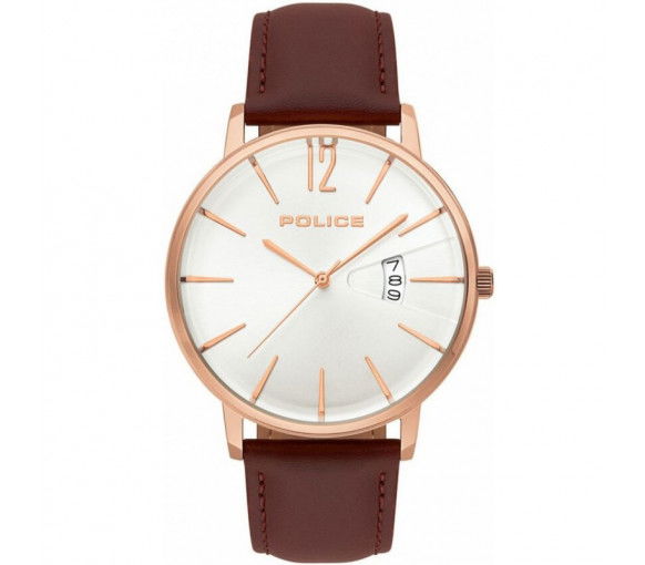 Police mens watch hot sale leather strap