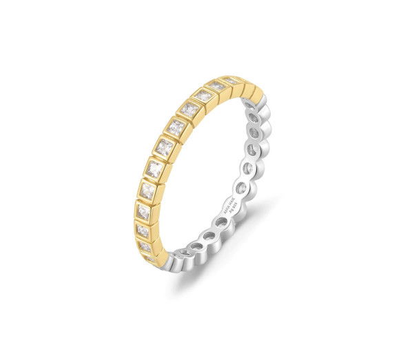 Ania Haie Two Tone Square and Circle Bezel Ring - R066-01T