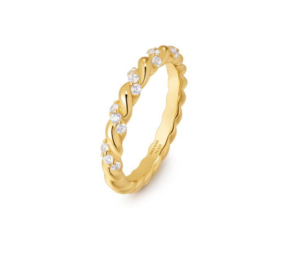 Ania Haie Gold Sparkle Twisted Ring - R075-01G