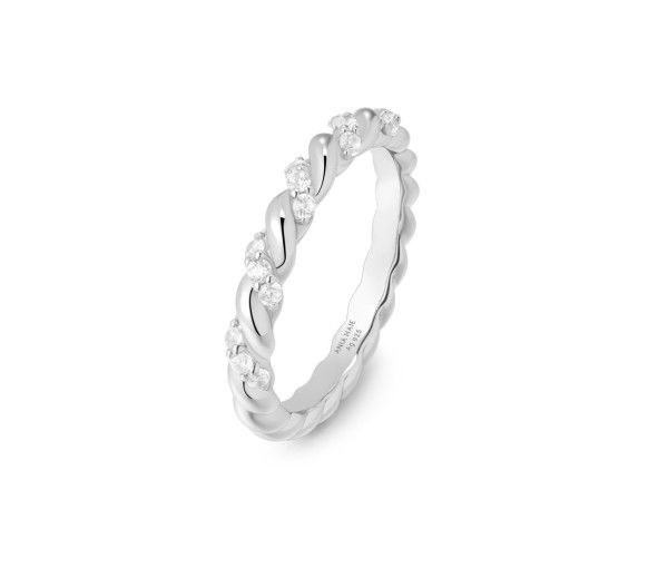 Ania Haie Silver Sparkle Twisted Ring - R075-01H