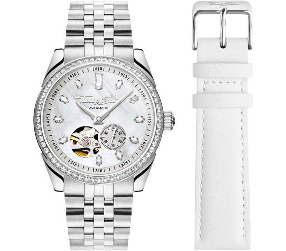 Helen Kirchhofer - Thomas Sabo Automatikuhr Perlmutt und Steinbesatz silberfarben - SET_WA0420-201-202