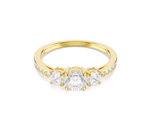 Helen Kirchhofer - Swarovski Anello Stilla Attract Taglio Round Bianco Placcato color oro