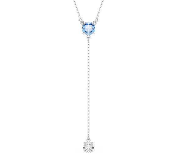 Helen Kirchhofer - Swarovski Stilla Attract Y Necklace Round cut Blue Rhodium plated - 5734249