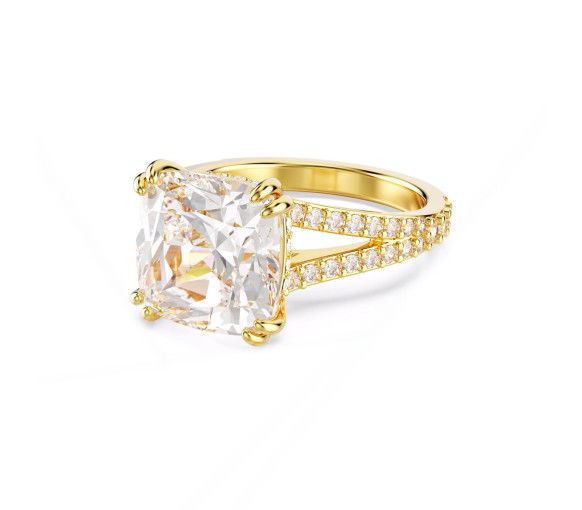 Helen Kirchhofer - Swarovski Anello cocktail Stilla Taglio quadrato Pavé Bianco Placcato color or