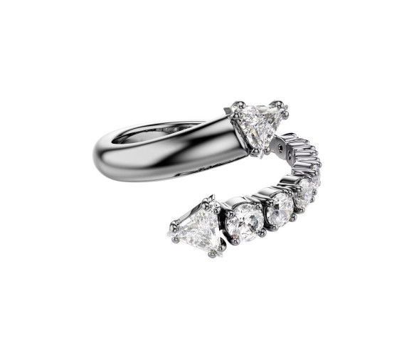 Helen Kirchhofer - Swarovski Anello aperto Sublima Taglio misto Bianco Placcato rutenio