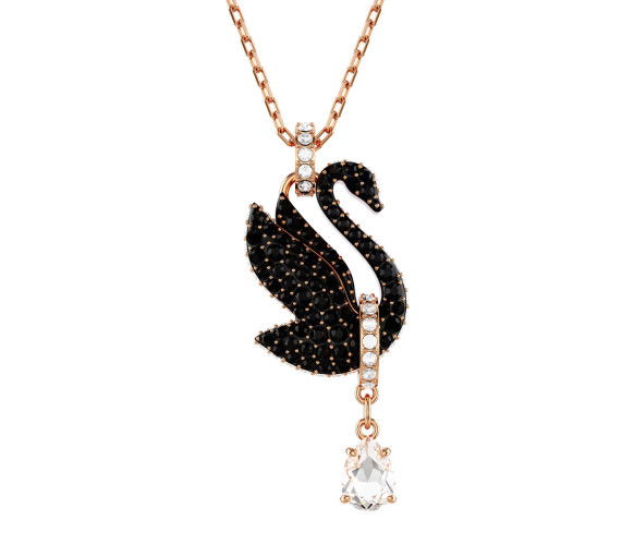 Helen Kirchhofer - Swarovski Collana Swarovski Swan Cigno Nero Placcato color oro rosa - 5678045
