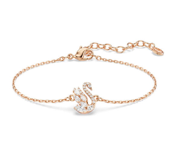 Helen Kirchhofer - Swarovski Swan Bracelet Mixed cuts Swan White Rose gold tone plated - 5738202