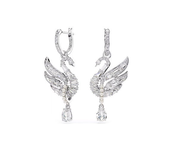 Helen Kirchhofer - Swarovski Swan Vienna Ohrringe Schwan Weiss Rhodiniert - 5723388