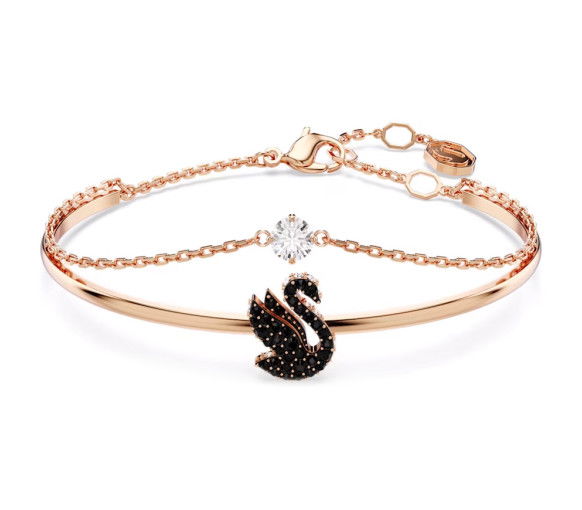 Helen Kirchhofer - Swarovski Iconic Swan Armreif Schwan Schwarz Roségold - 5678048
