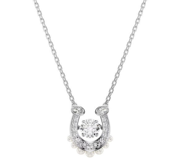 Helen Kirchhofer - Swarovski Symbolica Necklace Crystal pearl Round cut Pavé Horse shoe White Rhodium plated - 5736972