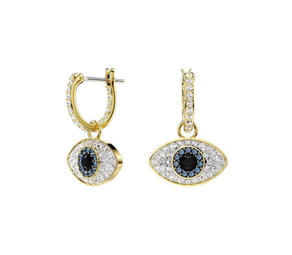 Helen Kirchhofer - Swarovski Symbolica Drop Earrings Evil eye Blue Gold tone plated - 5692163