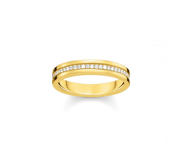 Helen Kirchhofer - Thomas Sabo Bandring mit weissen Steinen vergoldet - TR2117-414-14