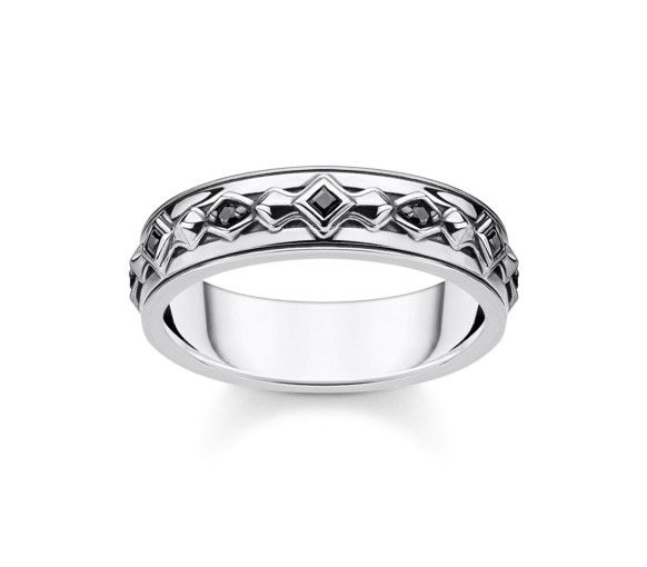 Helen Kirchhofer - Thomas Sabo Ring Schwarze Steine Silber - TR2306-643-11
