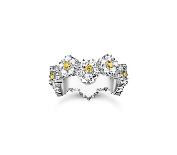 Helen Kirchhofer - Thomas Sabo Bague fleur Lovely Daisy avec pierres argent - TR2337-051-4