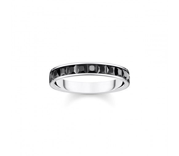 Helen Kirchhofer - Thomas Sabo Ring mit Schwarzen Steinen Pavé Silber - TR2358-643-11
