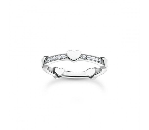 Helen Kirchhofer - Thomas Sabo Ring Pavé mit Herzen Silber - TR2391-051-14