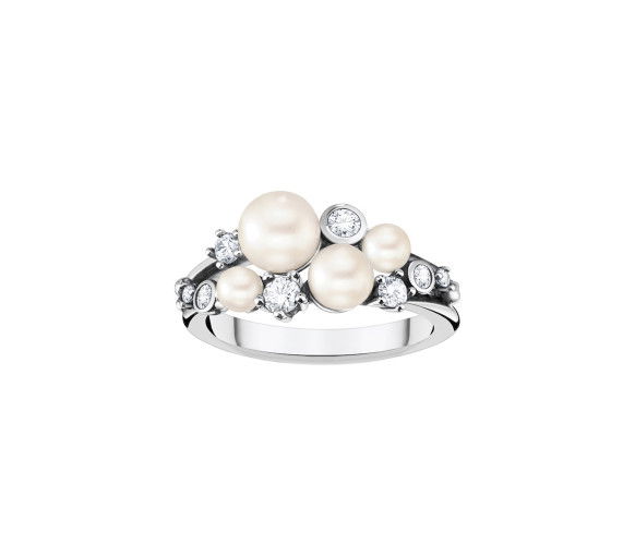 Helen Kirchhofer - Thomas Sabo Bague perles avec pierres blanches argent - TR2413-167-14