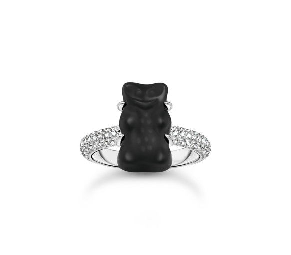 Helen Kirchhofer - Thomas Sabo Bague avec Ours d’Or noir et pierres argent - TR2478-052-11