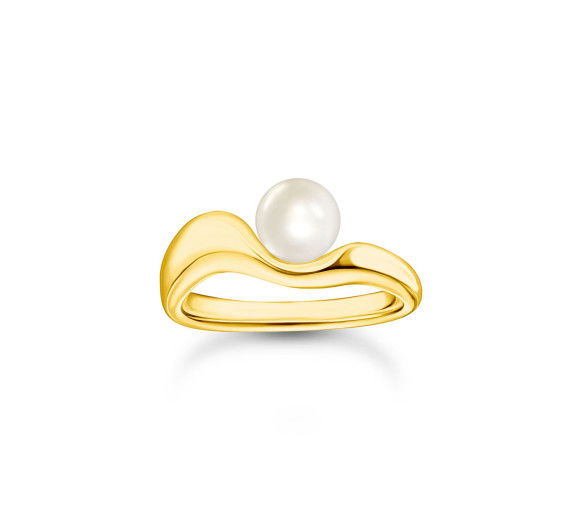 Helen Kirchhofer - Thomas Sabo Bague avec perle Natural Beauty plaquée or - TR2485-430-14