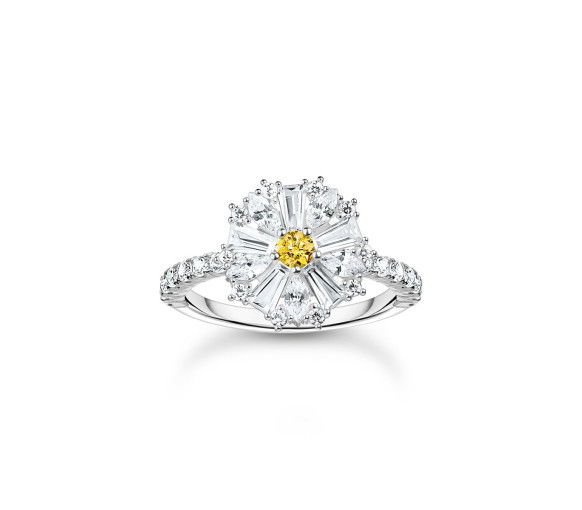 Helen Kirchhofer - Thomas Sabo Bague cocktail fleur Lovely Daisy avec pierres argent - TR2493-051-4