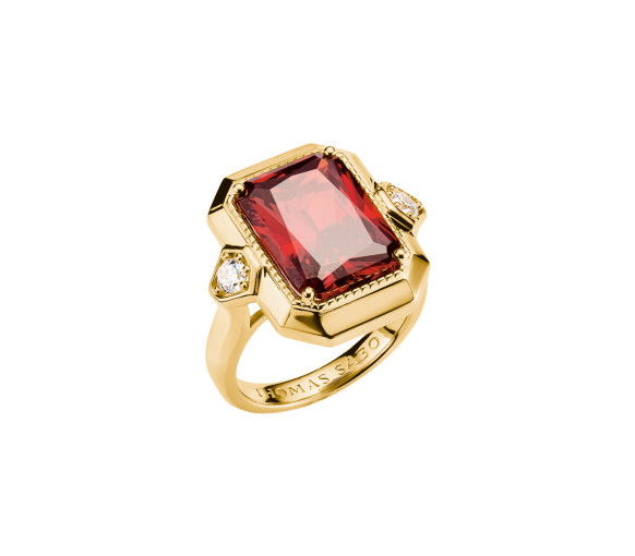Helen Kirchhofer - Thomas Sabo Ring Roter Zirkoniastein Elyndra 18k Vergoldung - TR2506-414-10
