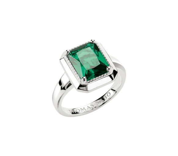 Helen Kirchhofer - Thomas Sabo Bague zirconium vert Elyndra argent - TR2528-699-6