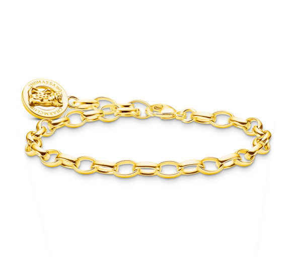 Helen Kirchhofer - Thomas Sabo Charm-Armband mit Goldbären Logo-Ring vergoldet - X0291-413-39