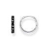 Helen Kirchhofer - Thomas Sabo Creolen mit Schwarzen Steinen Pavé Silber - CR668-643-11