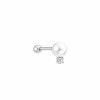 Helen Kirchhofer - Ania Haie Silver Shell Pearl Sparkling Barbell Einzel Ohrstecker - E070-14H