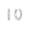 Helen Kirchhofer - Ania Haie Silver Sparkle Twisted Huggie Ohrringe - E075-07H