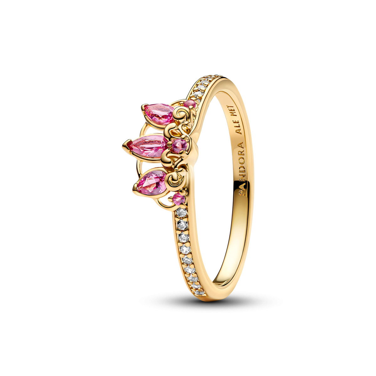 Bow Ring O Ale R 58 Pandora Ale R 14k Rose Gold Plated Sparkling